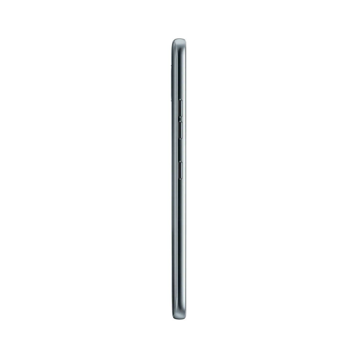 Silver LG V30 smartphone on a white background