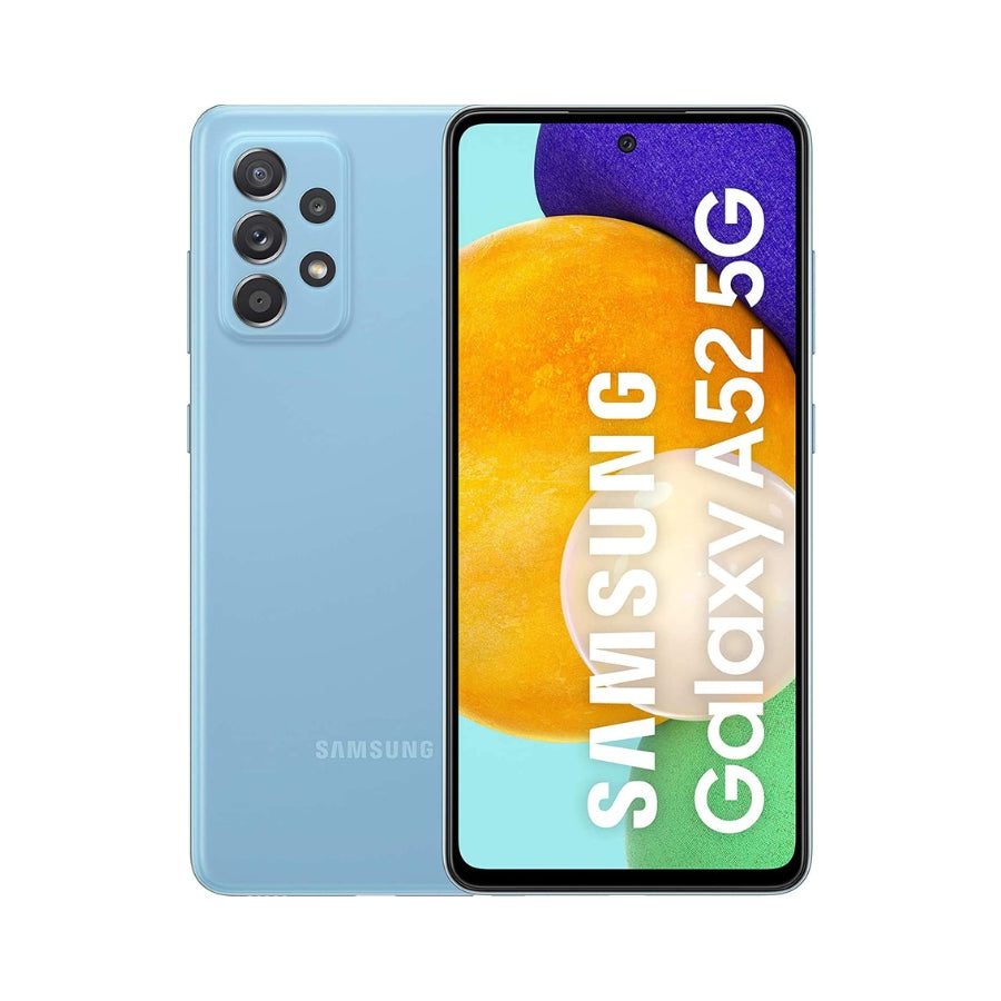 Samsung Galaxy A52 5G smartphone showing front and back on a white background