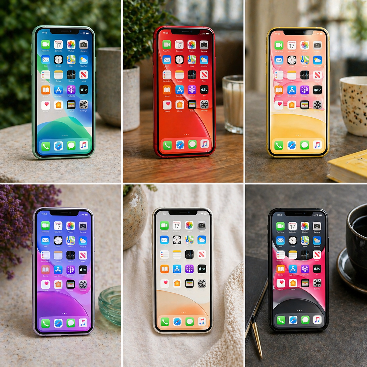iPhone 11 front all available colours