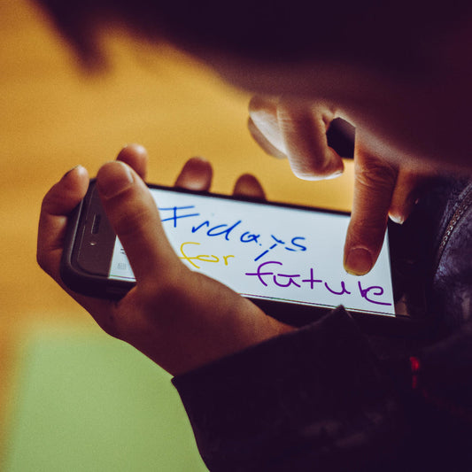Access to technology matters in education, boy with smarphone