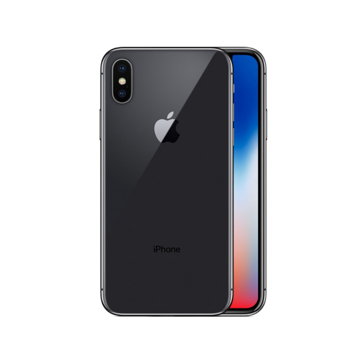 Smartphone  iPhone X with gradient back on a white background