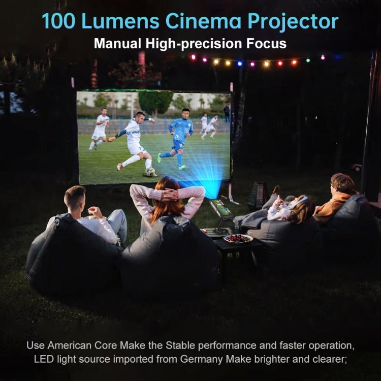 People watching a football game on a projector screen outdoors from Unihertz Tank 3 Pro 5G