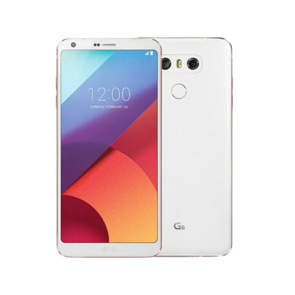 LG G6 white Smartphone showing front and back on a white background