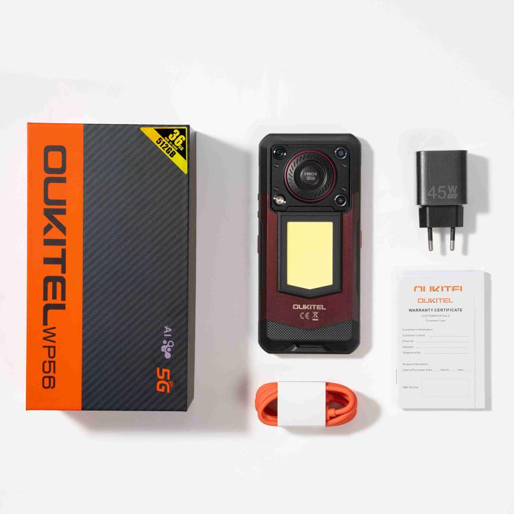 Oukitel WP56 packaging, charger