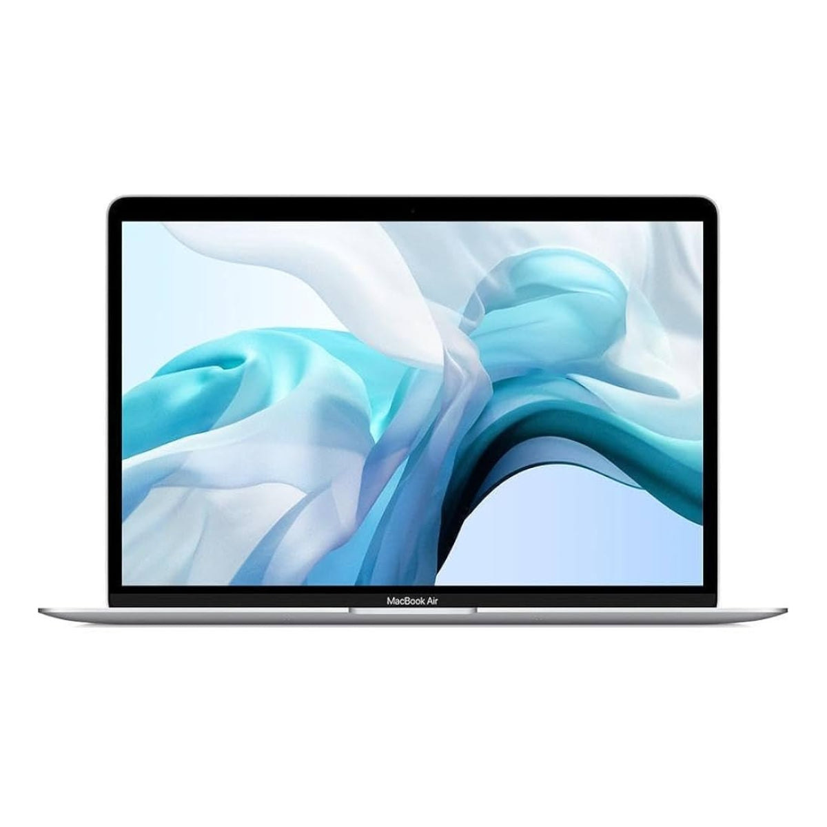 MacBook Air 13 laptop with a blue and white abstract design on the screen