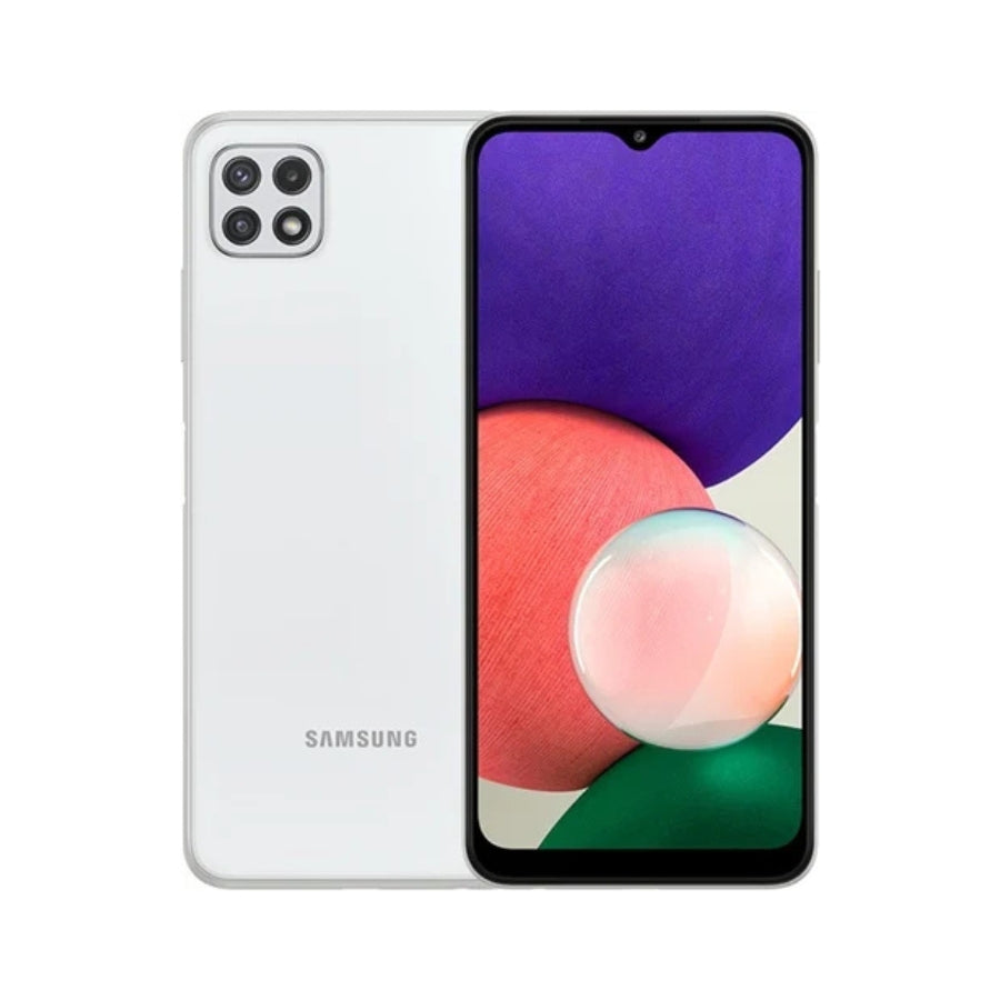 white Samsung Galaxy A22 phone 