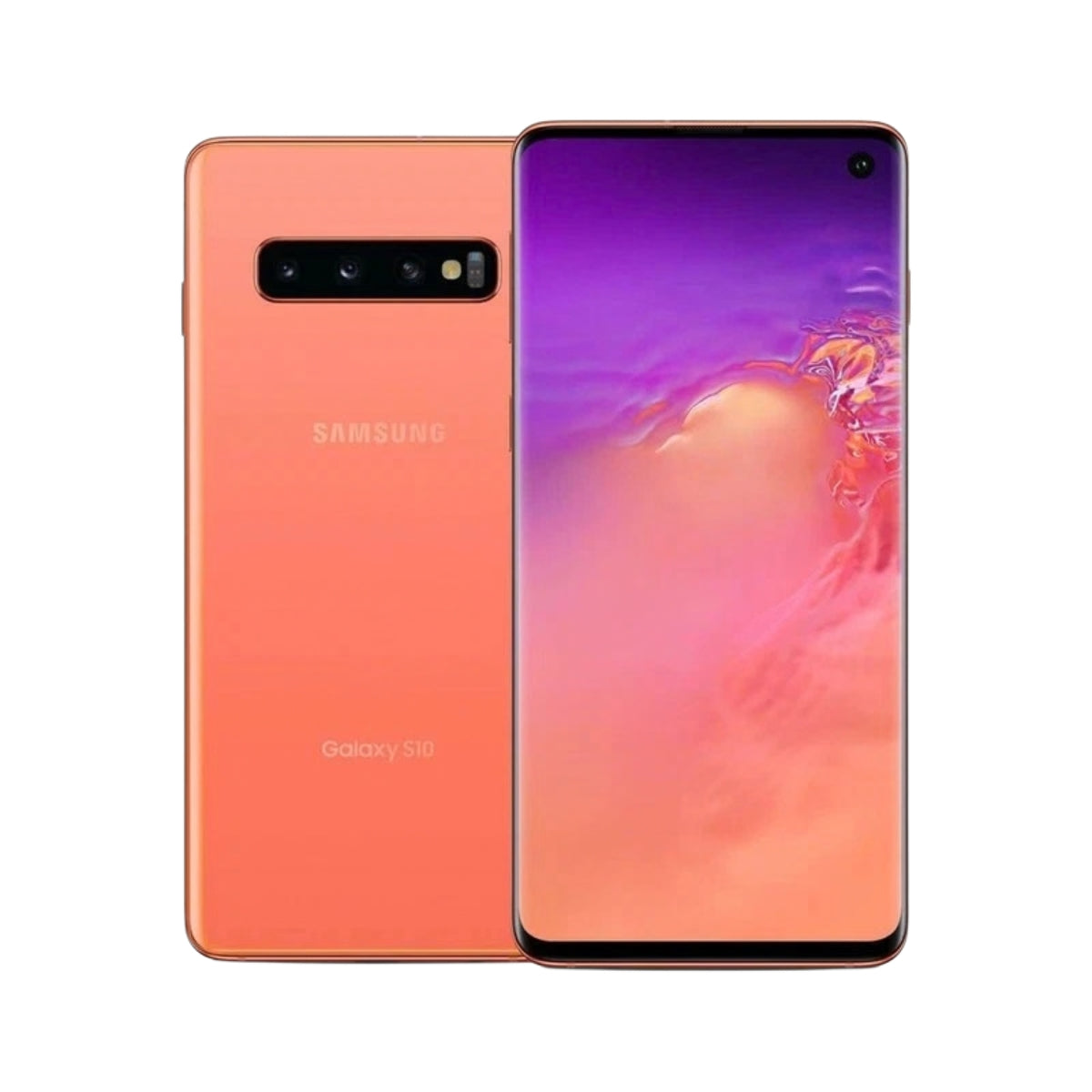 Samsung Galaxy S10 smartphone in flamingo pink