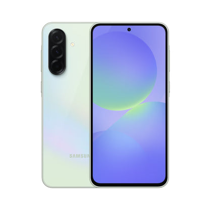 Samsung Galaxy A36 smartphone with gradient design on a white background