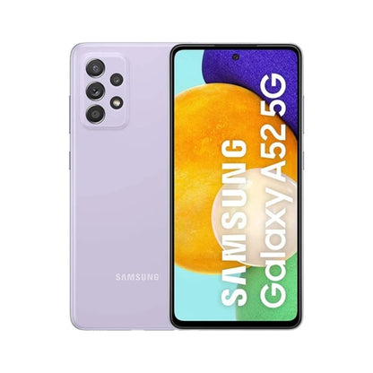 Samsung Galaxy A52 5G smartphone showing front and back on a white background
