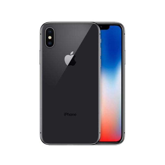Space Grey iPhone X Max showing back and front on a white background