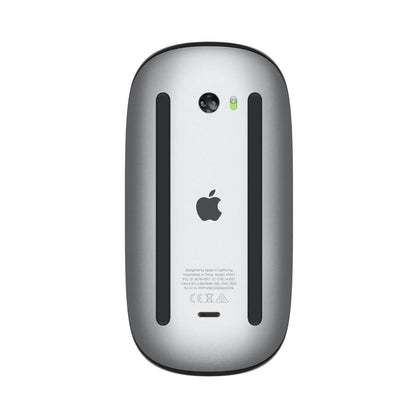 Back view of anApple Magic Mouse (4th Gen) with a visible logo on a white background