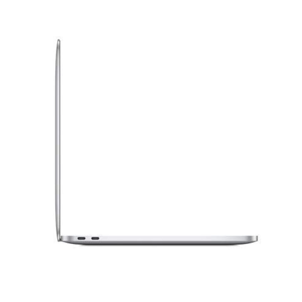silver MacBook Pro 13 2017 from the side on a white background