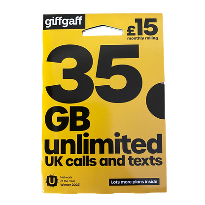 giffgaff Pay As You Go Sim Card - £15