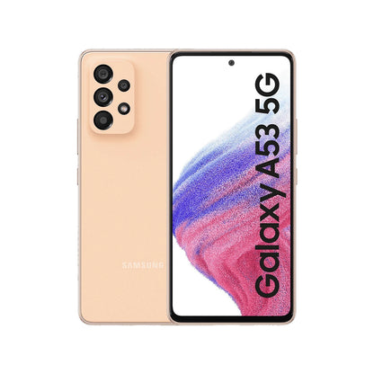 Samsung Galaxy A53 5G smartphone showing front and back on a white background